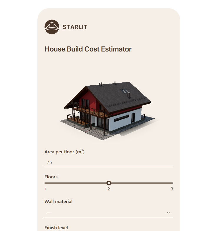 Calculator embedded on a page, created with Cowculator.app