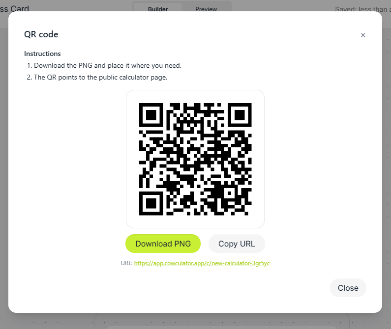 QR code for the public renovation calculator page